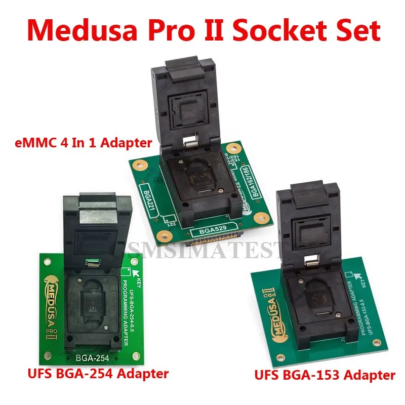 100% 오리지널 MEDUSA 프로 II 박스/메두사 프로 2 소켓 세트, UFS 153 + UFS 254 + eMMC 4 in 1 소켓 어댑터
